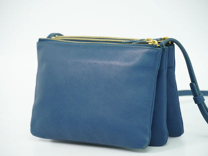 CELINE トリオ スモール ショルダーバッグ ブルー