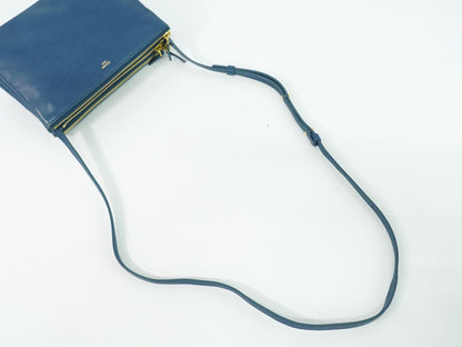 CELINE トリオ スモール ショルダーバッグ ブルー