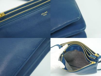 CELINE トリオ スモール ショルダーバッグ ブルー
