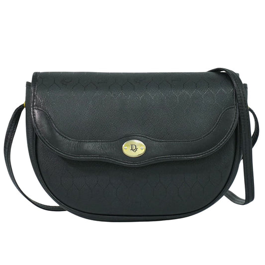 Christian Dior ハニカム柄 ショルダーバッグ ブラック