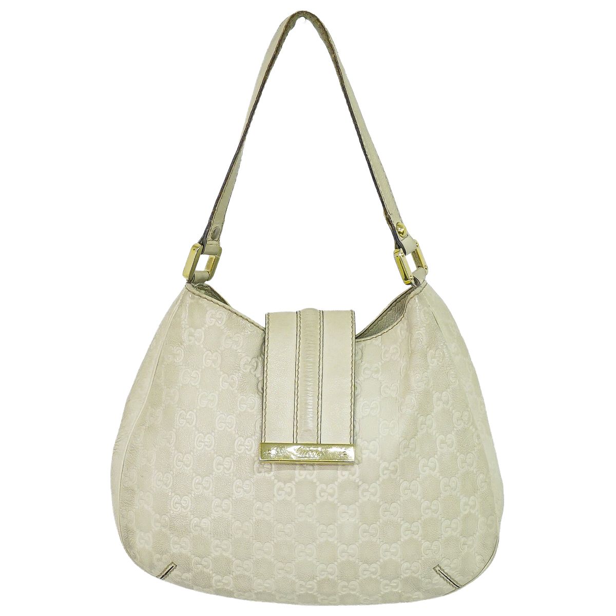GUCCI グッチシマ レザー ショルダーバッグ ホワイト 233608
