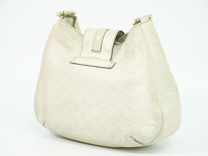 GUCCI グッチシマ レザー ショルダーバッグ ホワイト 233608