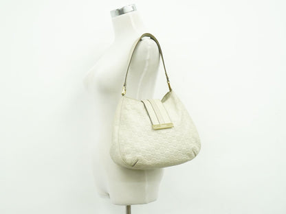 GUCCI グッチシマ レザー ショルダーバッグ ホワイト 233608