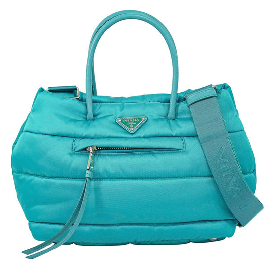PRADA ボンバー 2WAY ショルダーバッグ ターコイズブルー