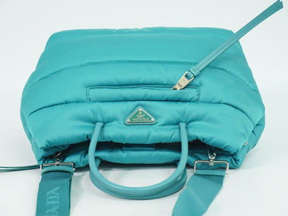 PRADA ボンバー 2WAY ショルダーバッグ ターコイズブルー