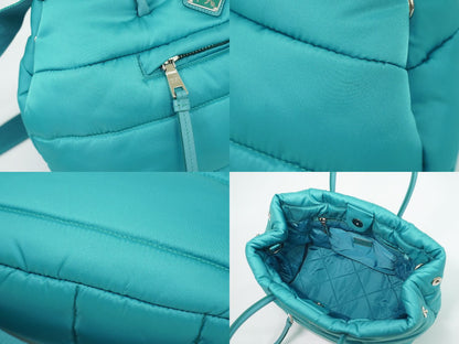 PRADA ボンバー 2WAY ショルダーバッグ ターコイズブルー