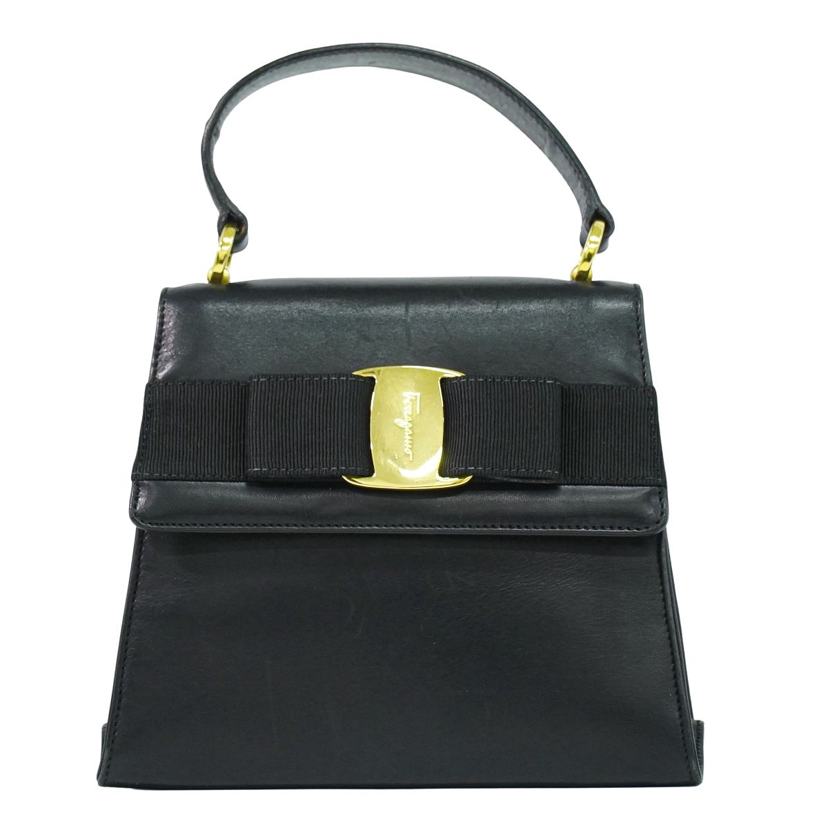 Salvatore Ferragamo ヴァラ リボン ハンドバッグ ブラック
