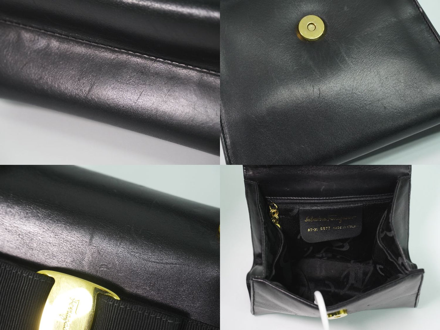 Salvatore Ferragamo ヴァラ リボン ハンドバッグ ブラック