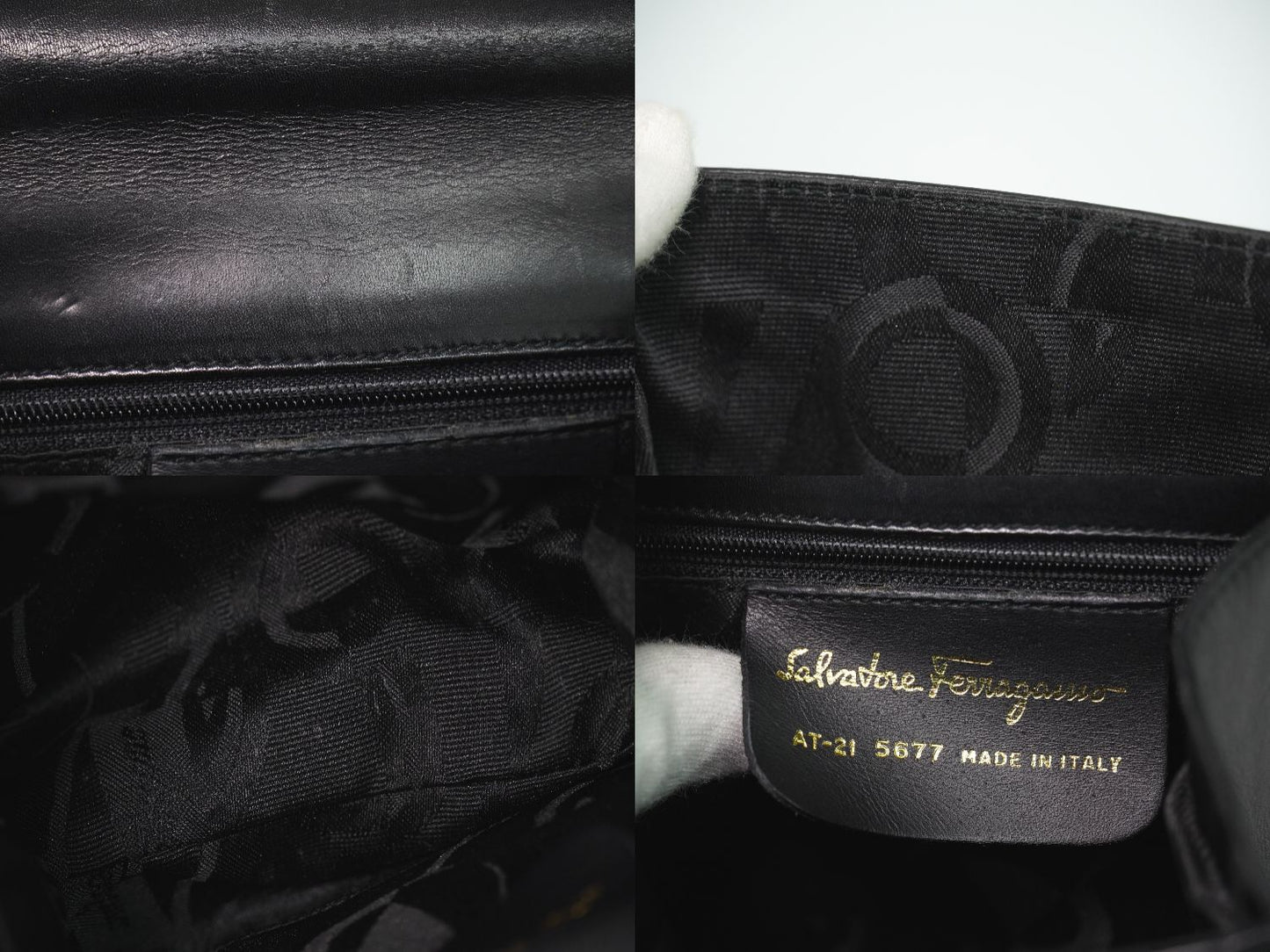 Salvatore Ferragamo ヴァラ リボン ハンドバッグ ブラック