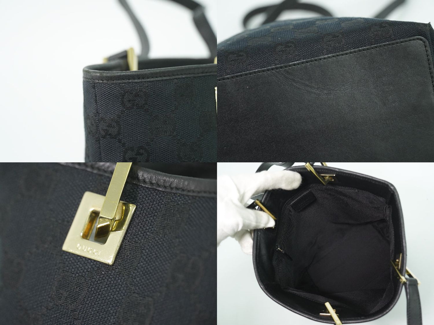 GUCCI GGキャンバス トートバッグ ブラック 002.1099