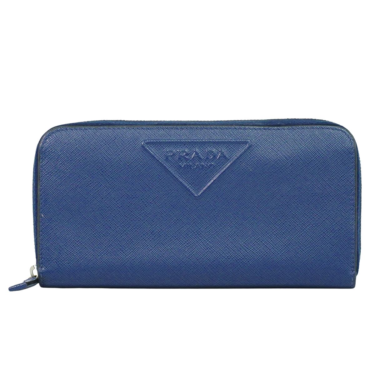 PRADA レザー 長財布 ブルー