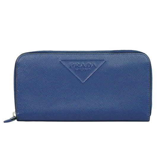 PRADA レザー 長財布 ブルー