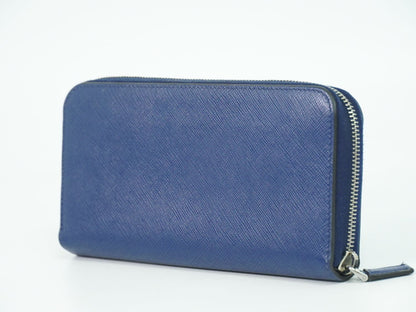 PRADA レザー 長財布 ブルー