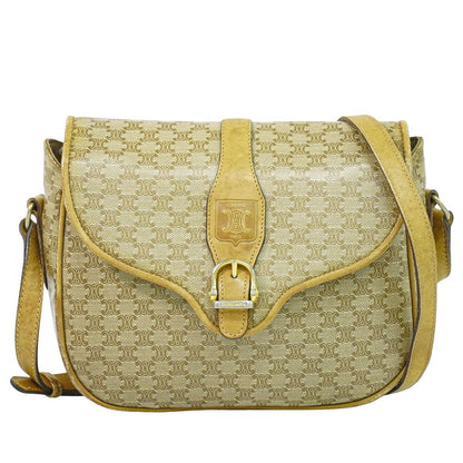 CELINE マカダム ショルダーバッグ ベージュ