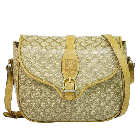 CELINE マカダム ショルダーバッグ ベージュ