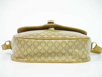 CELINE マカダム ショルダーバッグ ベージュ