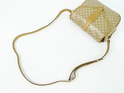 CELINE マカダム ショルダーバッグ ベージュ