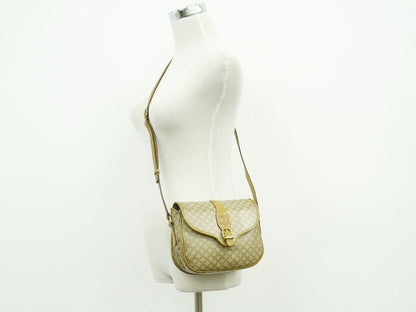 CELINE マカダム ショルダーバッグ ベージュ