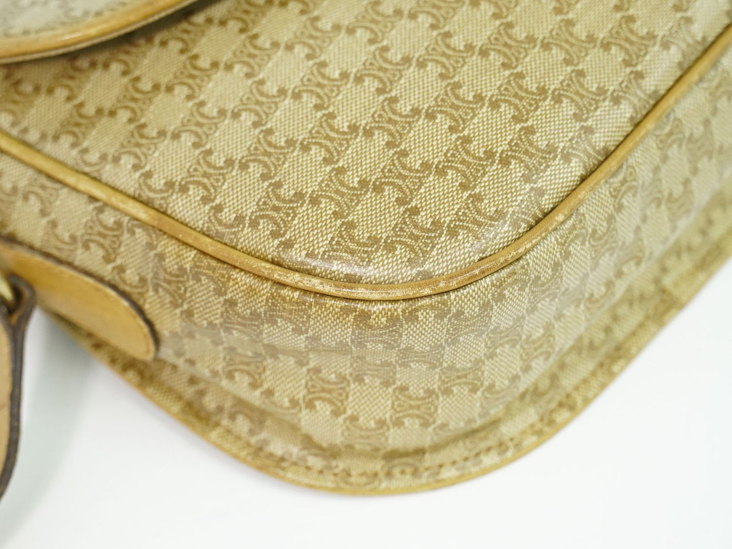 CELINE マカダム ショルダーバッグ ベージュ