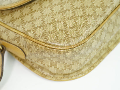 CELINE マカダム ショルダーバッグ ベージュ