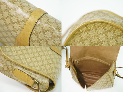 CELINE マカダム ショルダーバッグ ベージュ