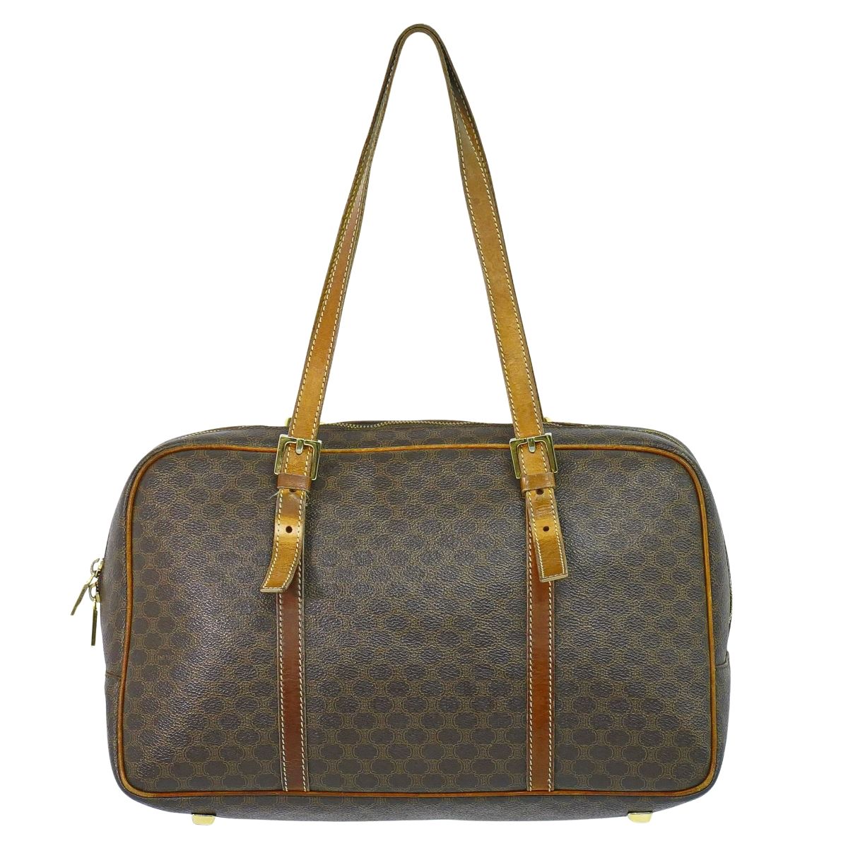 CELINE マカダム ショルダーバッグ ブラウン