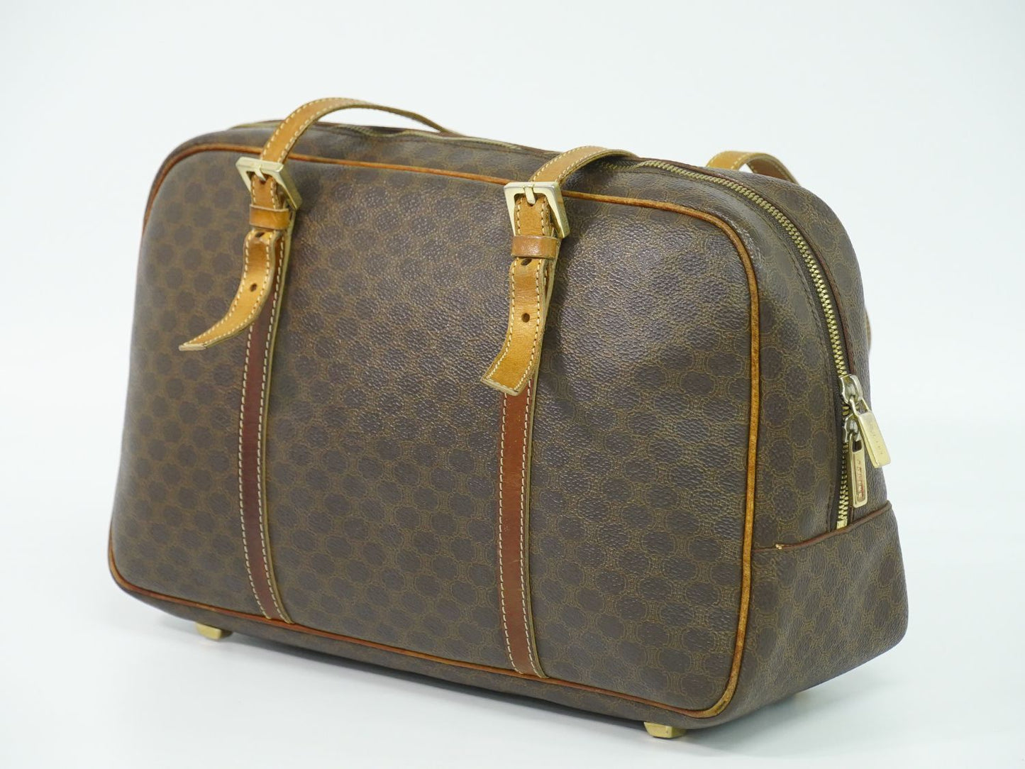 CELINE マカダム ショルダーバッグ ブラウン