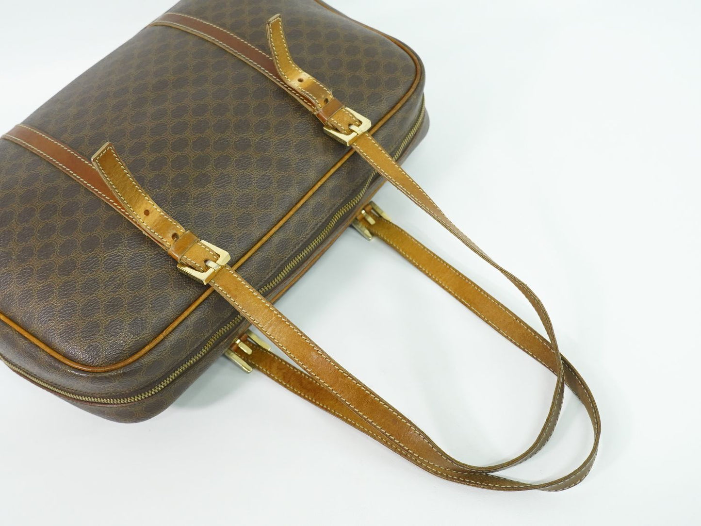 CELINE マカダム ショルダーバッグ ブラウン