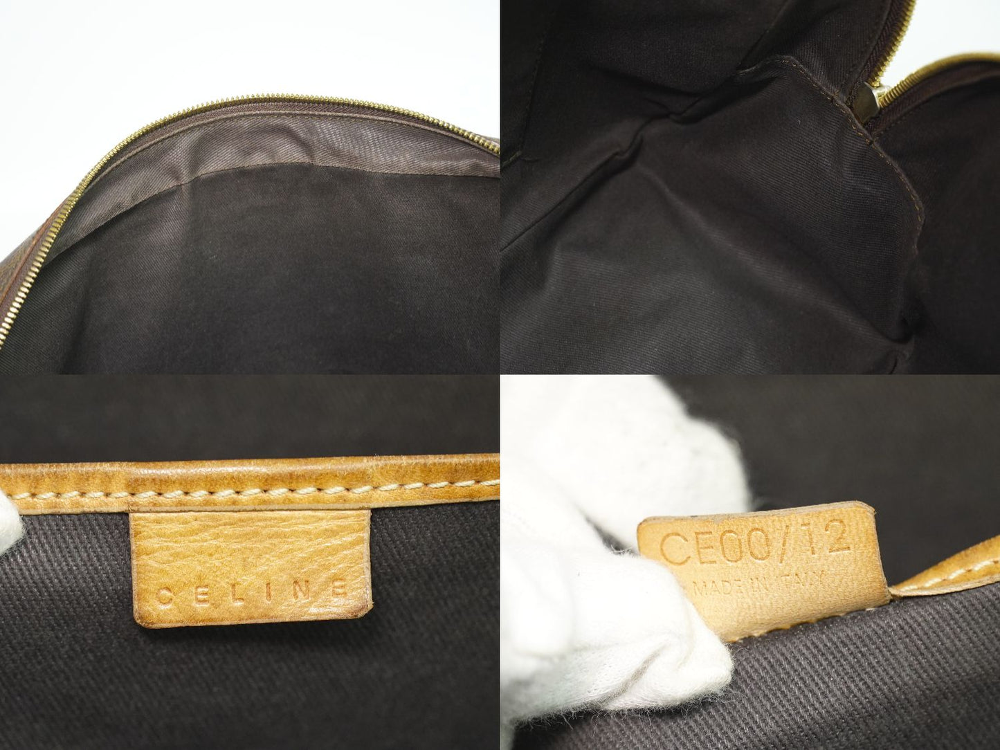 CELINE マカダム ショルダーバッグ ブラウン