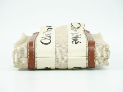 Chloe ウッディ スモール トートバッグ ベージュ ブラウン