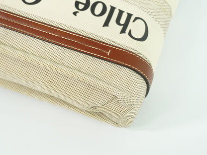 Chloe ウッディ スモール トートバッグ ベージュ ブラウン