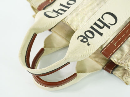 Chloe ウッディ スモール トートバッグ ベージュ ブラウン