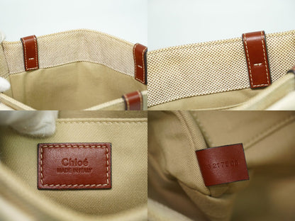 Chloe ウッディ スモール トートバッグ ベージュ ブラウン