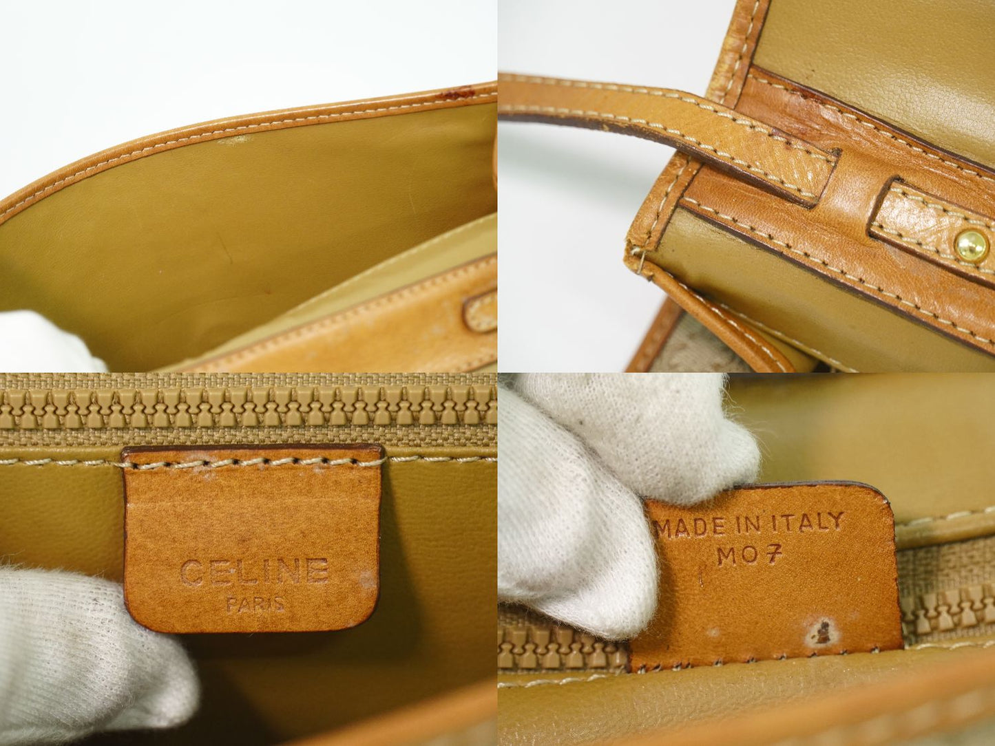 CELINE マカダム 2WAY ショルダーバッグ ベージュ