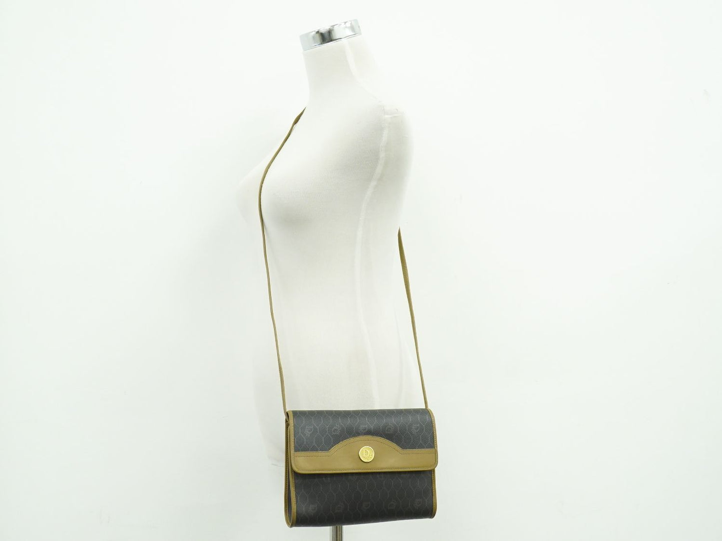 Christian Dior ハニカム柄 ショルダーバッグ ブラック