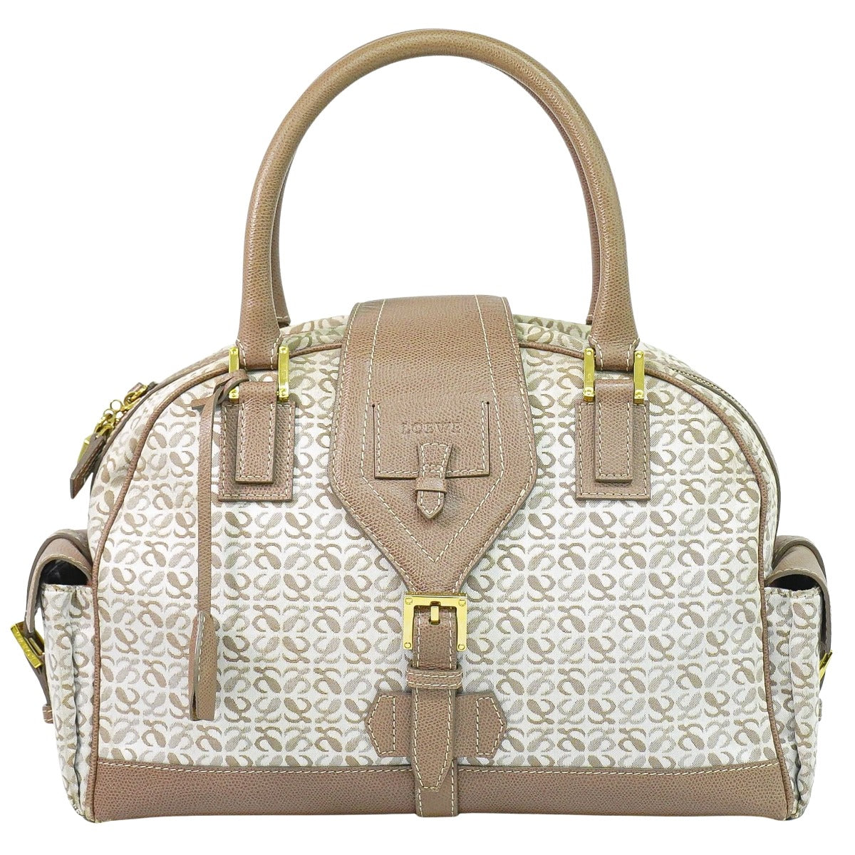 LOEWE リピート アナグラム ハンドバッグ ベージュ ピンクベージュ