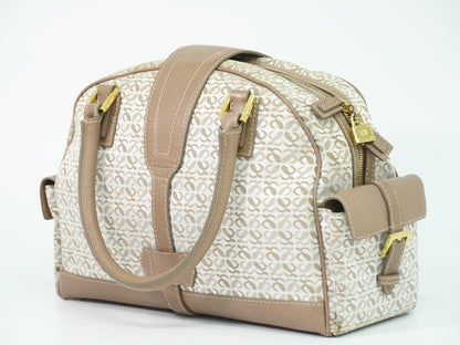 LOEWE リピート アナグラム ハンドバッグ ベージュ ピンクベージュ