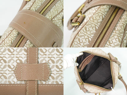 LOEWE リピート アナグラム ハンドバッグ ベージュ ピンクベージュ