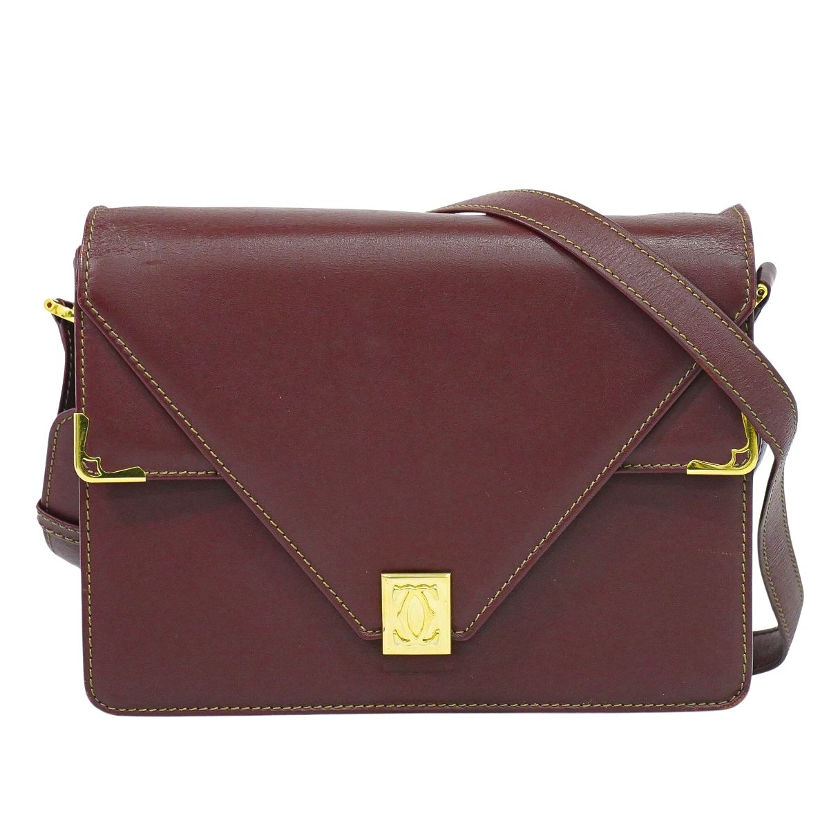 Cartier マストライン ショルダーバッグ ボルドー