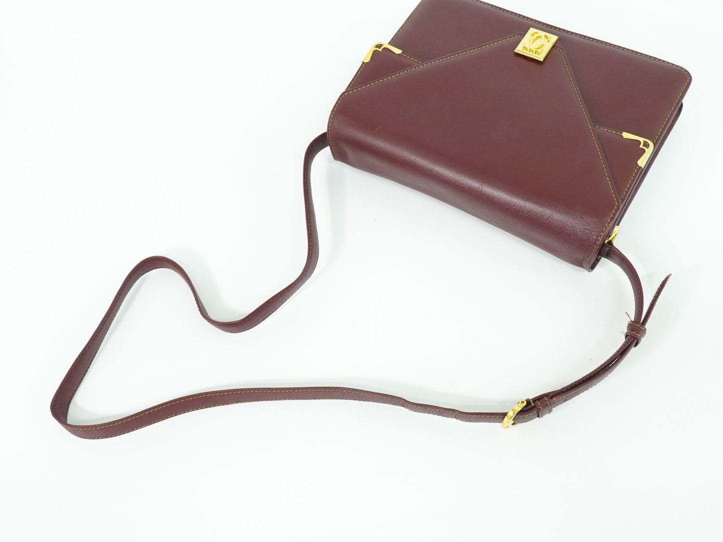 Cartier マストライン ショルダーバッグ ボルドー