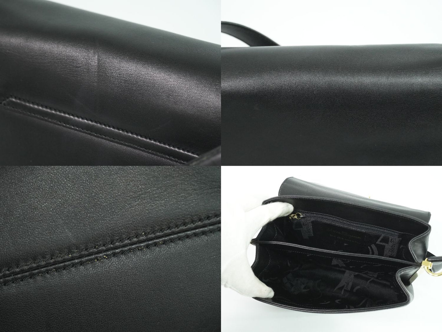 Salvatore Ferragamo ガンチーニ ショルダーバッグ ブラック