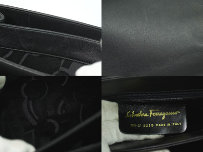 Salvatore Ferragamo ガンチーニ ショルダーバッグ ブラック