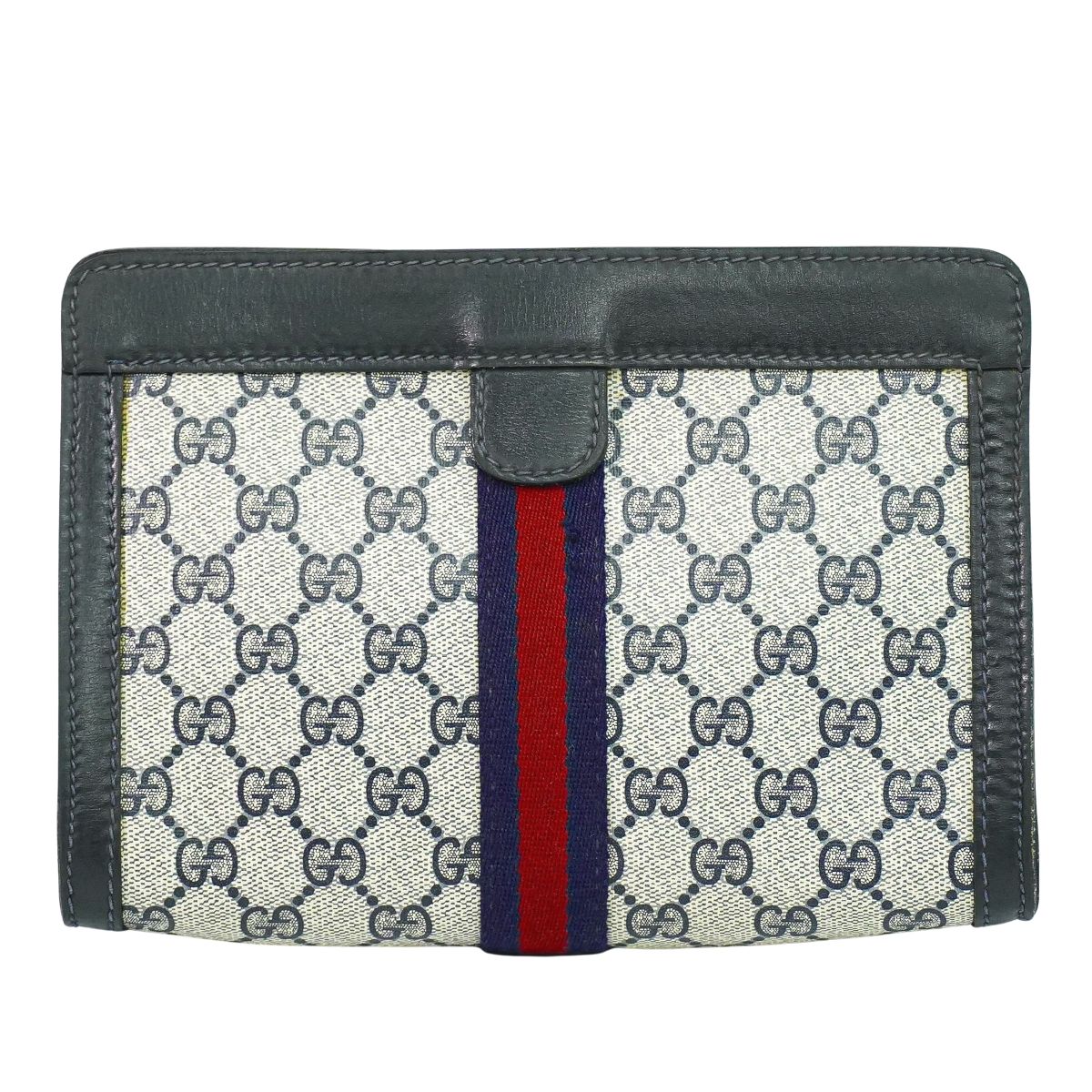 GUCCI PARFUMS シェリーライン GGスプリーム クラッチバッグ ベージュ ネイビー