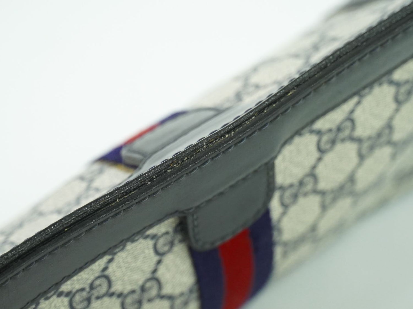 GUCCI PARFUMS シェリーライン GGスプリーム クラッチバッグ ベージュ ネイビー