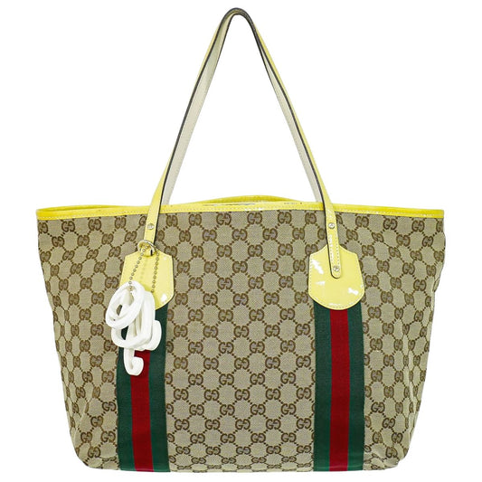 GUCCI シェリーライン GGキャンバス ショルダーバッグ ベージュ イエロー 211970