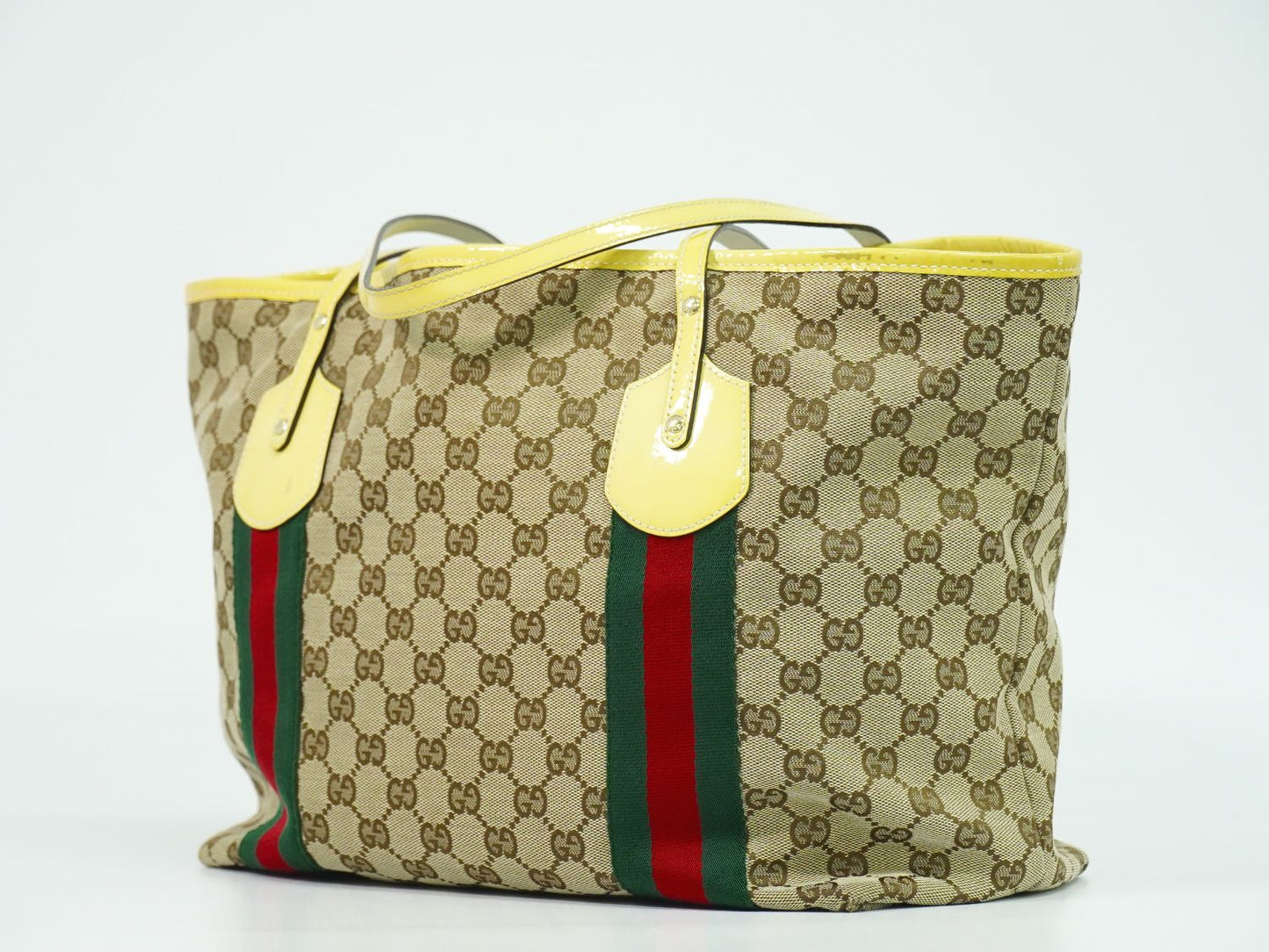 GUCCI シェリーライン GGキャンバス ショルダーバッグ ベージュ イエロー 211970