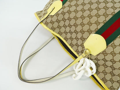 GUCCI シェリーライン GGキャンバス ショルダーバッグ ベージュ イエロー 211970