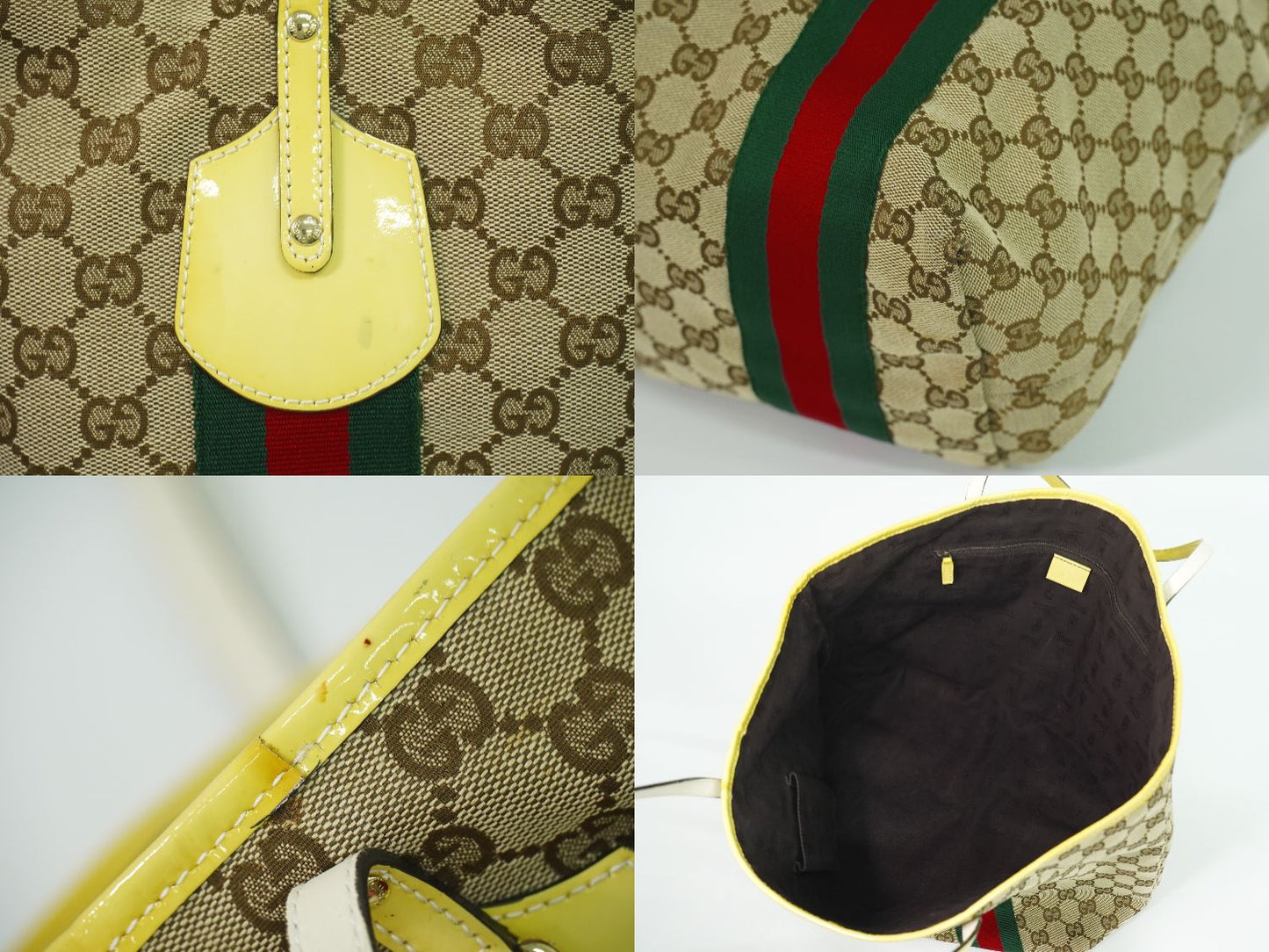 GUCCI シェリーライン GGキャンバス ショルダーバッグ ベージュ イエロー 211970