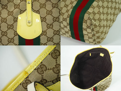 GUCCI シェリーライン GGキャンバス ショルダーバッグ ベージュ イエロー 211970