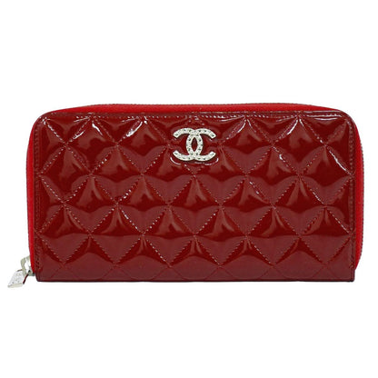 CHANEL ココマーク マトラッセ 長財布 レッド